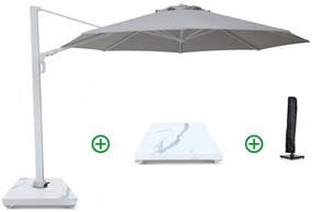 Zweefparasol 3.5m S2 Excellent (incl. voet + hoes) Grijs-antraciet Camello Luna