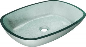 Mexen Araks glazen opbouw wastafel 54 x 39 cm, zilver - 24155411