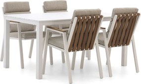 Diningset Bellagio | 4 personen aluminium | Tuinset stapelbaar | 5-delig | Kees Smit Tuinmeubelen