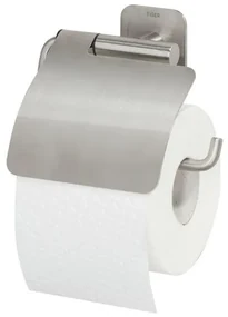 Tiger Colar Toiletrolhouder - met klep - zelfklevend - geborsteld RVS 1314130946