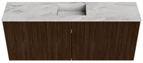 Mondiaz Joya DLux 100cm toiletmeubel walnut met wastafel faye midden 1 kraangat glace