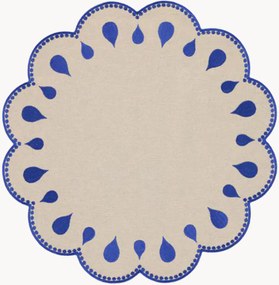 Ronde placemat Gotas met randborduurwerk