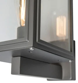Industriële buitenwandlamp grijs IP44 - Sutton Up Klassiek / Antiek, Landelijk / Rustiek, Retro E27 IP44 Buitenverlichting kubus / vierkant vierkant