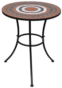 vidaXL Bistrotafel 60 cm mozaïek terracottakleurig en wit