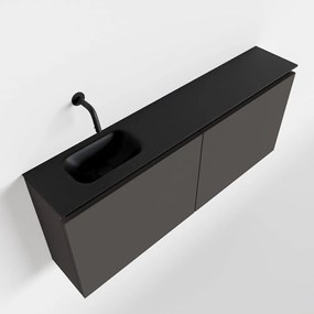 Mondiaz Ture 120cm toiletmeubel dark grey met wastafel urban links geen kraangat