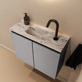 Mondiaz Ture DLux toiletmeubel 60cm plata met wastafel glace midden met kraangat