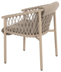 4 Seasons Outdoor Allora dining chair latte  Tuinstoel    taupe weerbestendig