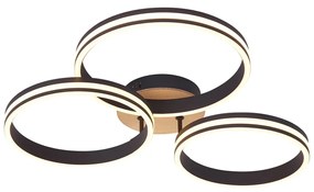 Plafondlamp hout incl. LED 3-staps dimbaar 3-lichts - Navara