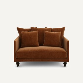 2-zits compacte bank in chenille fluweel, Lazare