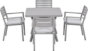 Garden Impressions Amarillo tuinset 5-delig - Mina tuintafel 90x90 taupe