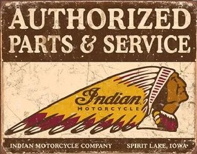 Metalen bord Indian motorcycles - Authorized Parts and Service