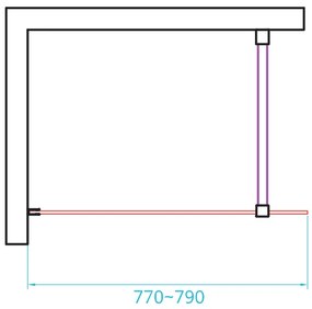 van Rijn ST01 inloopdouche met helder glas 80x200cm zwart mat