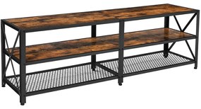 Nancy's Garfield Tv Meubel - Tv Meubels - Tv Kast Industrieel - Salontafel - Bruin/Zwart - 160 x 39.2 x 50 cm (L x B x H)