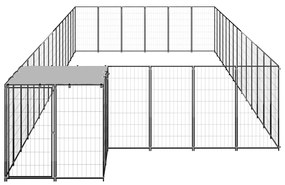 vidaXL Hondenkennel 26,62 m² staal zwart