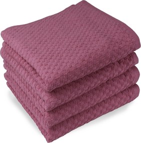 Handdoek Popcorn Collectie– 4 stuks – 70×140 – oudroze