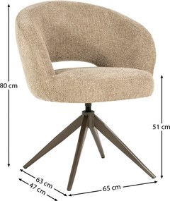 Ronde Eetkamerstoel Taupe