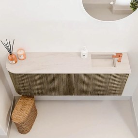 Mondiaz Joya DLux 110cm toiletmeubel ronding links dusk met wastafel faye rechts 1 kraangat meli
