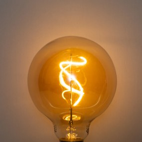 Set van 5 E27 dimbare LED spiraal filament G95 4W 270 lm 2200K
