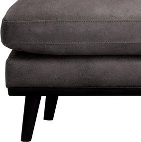 Loungebank Odissi chaise longue links | leer Kentucky antraciet 01 | 1,60 x 2,58 mtr breed