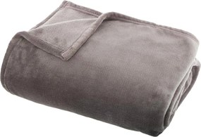 Atmosphera plaid Flanel Uni 130x180cm - Lichtgrijs