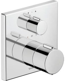 Duravit Thermostatarmaturen Afbouwdeel - inbouw bad/douchekraan - thermostatisch - 2 uitgangen -15x15cm - glans chroom TH4200013010