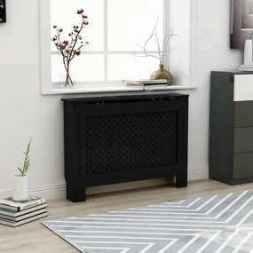 vidaXL Radiatorombouw 112x19x81 cm MDF zwart