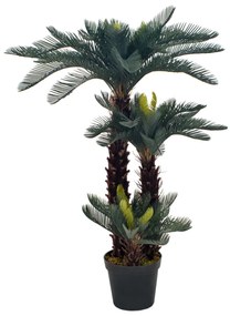vidaXL Kunstplant met pot cycaspalm 125 cm groen