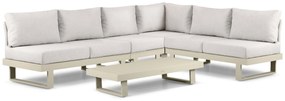 Hoek loungeset 6 personen Aluminium Taupe Lifestyle Garden Furniture Lorenzo