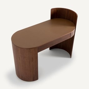 Bureau van notenhoutfineer en leer, Abbas