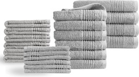 Handdoeken 22 delig set– Supreme Collectie – lichtgrijs