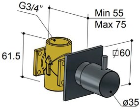 Hotbath Laddy Inbouw Stopkraan Geborsteld NIkkel L010