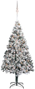 vidaXL Kunstkerstboom met LED's en kerstballen 240 cm PVC groen