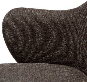 Dan-Form Bae Luxe Eetkamerstoel Met Armleuningen Zwart Boucle