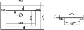 Sanigoods Maisy badmeubel ribbelfront 80cm eiken met solid surface wastafel met kraangat wit mat