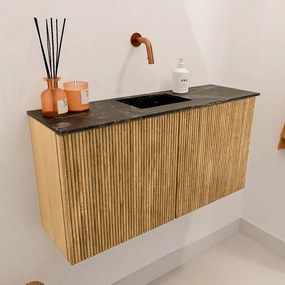 Mondiaz Joya DLux 80cm toiletmeubel oak met wastafel faye midden zonder kraangat lava