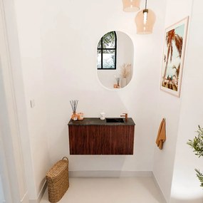 Mondiaz Joya DLux 80cm toiletmeubel ruby met wastafel faye rechts 1 kraangat lava
