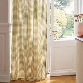 Vichy gordijn van katoen/linnen, oogjes, Cottage