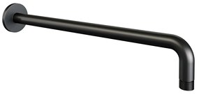 Brauer Stripe inbouw regendouche rond met 25cm hoofddouche, gebogen muurarm en staafhanddouche set 38 zwart mat