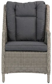 Tuinset 6 personen 240 cm Wicker Grijs Garden Collections Aberdeen/Boston