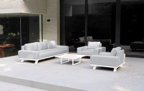 Flow. Easey sofa set lead chiné All Weather loungeset Lichtgrijs Sunbrella loungeset Stoel-bank loungeset outdoor textiel - weerbestendig
