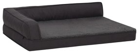 vidaXL Hondenbed ergonomisch linnen-look 60x42 cm fleece zwart