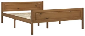 vidaXL Bedframe massief grenenhout honingbruin 140x200 cm