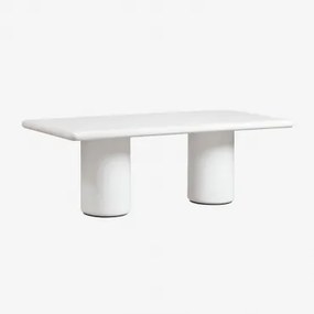 Rechthoekige Eettafel 220x100 Cm In Namara Cement Wit - Sklum