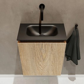 Mondiaz Ture 40cm toiletmeubel washed oak met wastafel urban midden geen kraangat