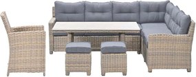 Garden Impressions Alaska lounge dining set 6-delig rechts - vintage willow - light teak vironwood