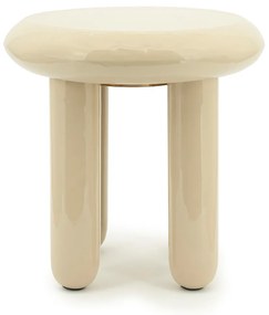 By-Boo Balloon Hoogglans Bijzettafel Beige - 43 X 43cm.