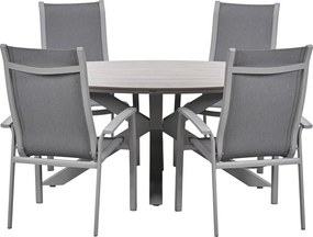 Garden Impressions Hilly tuinset 5-delig taupe - Tulli tuintafel 180x115 cm - light teak vironwood