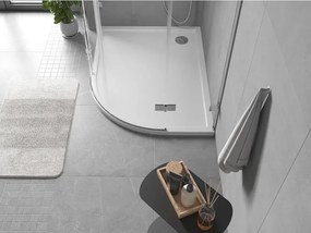 Mexen Flow kwartronde asymmetrische slanke douchebak links 90 x 80 cm, wit glans - 46Q108090L