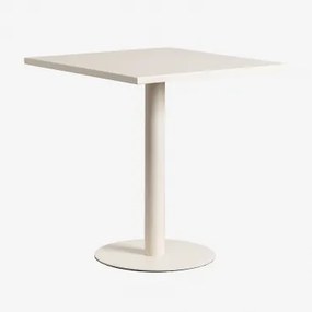 Vierkante Keukentafel 70x70 Cm In Metaal Mizzi Tapioca Beige - Sklum