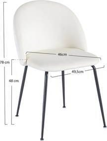 Set 4 Black Dalnia Fluwelen Stoelen